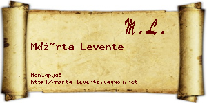 Márta Levente névjegykártya